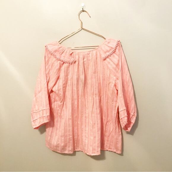 Hester and Orchard slight v neck with Pom detail and silver threading NWT - Picture 2 of 7